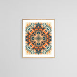 Modern Abstract Art Print - Orange Blue Mandala