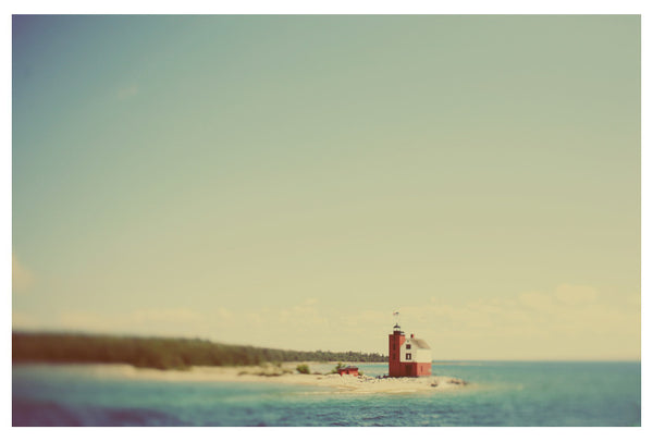 The beautiful Round Island Lighthouse graces the Straits of Mackinac. Photographed by Alicia Bock
