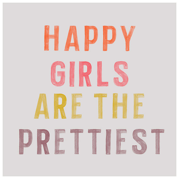 Happy Girls Typography Print