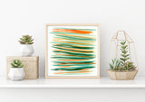 Summer Stripes Watercolor Print