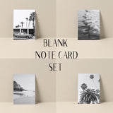 Blank Note Cards - Set Of 4: Black and White Coastal