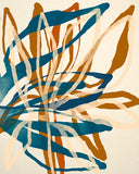 Modern Abstract Floral Art Print - Chestnut
