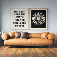 Modern Typography Art Print - Learn To Surf