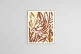 Modern Abstract Floral Art Print - Tawny