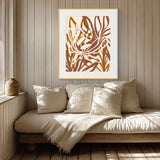 Modern Abstract Floral Art Print - Tawny