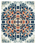 Modern Abstract Art Print - Blue Orange Mandala