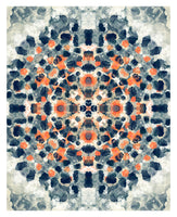 Modern Abstract Art Print - Blue Orange Mandala