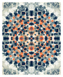 Modern Abstract Art Print - Blue Orange Mandala