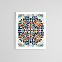 Modern Abstract Art Print - Blue Orange Mandala