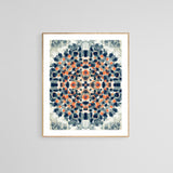 Modern Abstract Art Print - Blue Orange Mandala