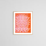 Modern Botanical Art Print - Coral Palm #1
