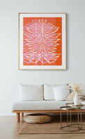 Modern Botanical Art Print - Coral Palm #1
