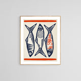 Modern Art Print - Le Sardine (Red)