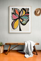 Midnight Floral #4 (Color) - Abstract Art Print