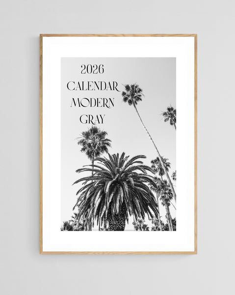 2026 Wall Calendar: Modern Gray