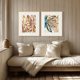 Modern Abstract Floral Art Print - Chestnut