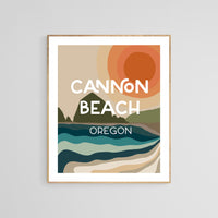 Destination: Cannon Beach, Oregon  - Modern Typography Art Print