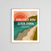 Destination: Nehalem Bay State Park, Oregon  - Modern Typography Art Print