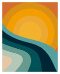 Retro Sun - Abstract Art Print