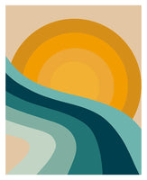 Retro Sun - Abstract Art Print