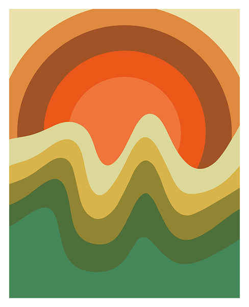 Retro Sun - Abstract Art Print