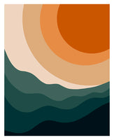 Retro Sun - Abstract Art Print