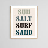 Sun, Salt, Surf, Sand - Typography Art Print