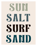Sun, Salt, Surf, Sand - Typography Art Print