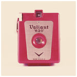 Vintage red Valiant camera. Photographed by Alicia Bock.