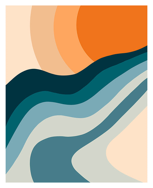 Retro Sun #6 - Abstract Art Print