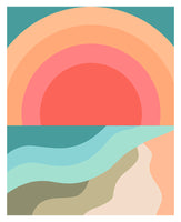 Retro Sun #9 - Abstract Art Print