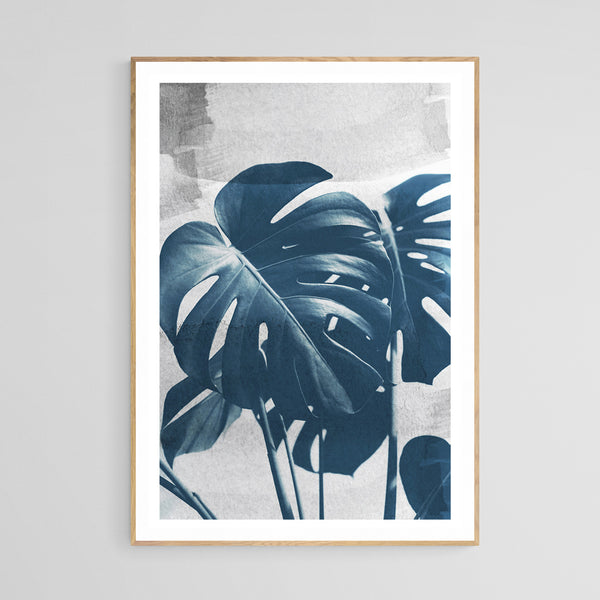 Blue Monstera #1 - Fine Art Photograph