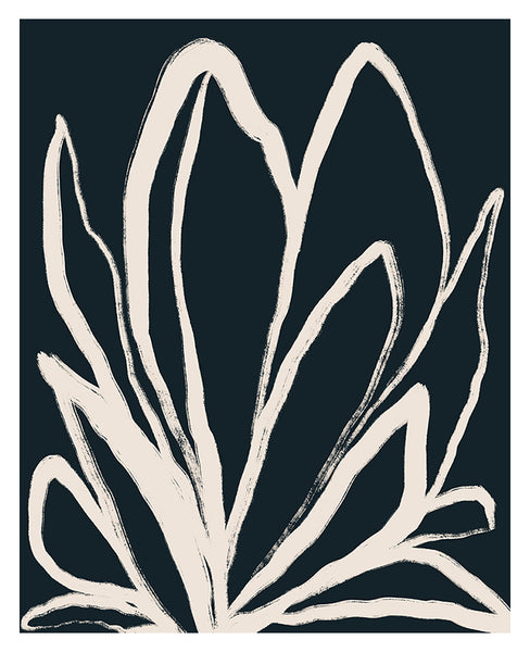 Navy Botanical #5 - Modern Floral Art Print