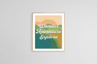 Wander, Adventure, Explore - Modern Art Print