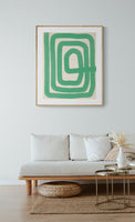 Green Lines #2 - Modern Abstract Art Print