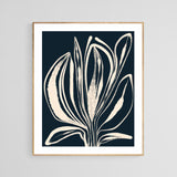 Navy Botanical #2 - Modern Floral Art Print