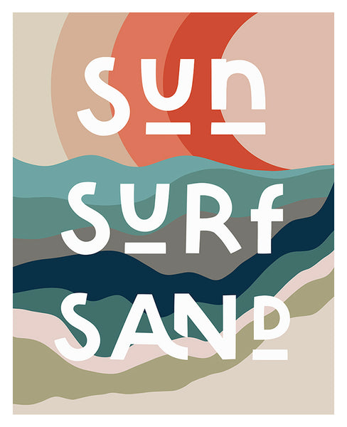 Sun, Surf, Sand - Modern Art Print