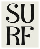 Surf (Black) - Typography Art Print