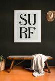 Surf (Black) - Typography Art Print