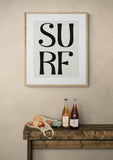 Surf (Black) - Typography Art Print