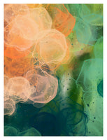 Tangerine and Mint - Abstract Art Print