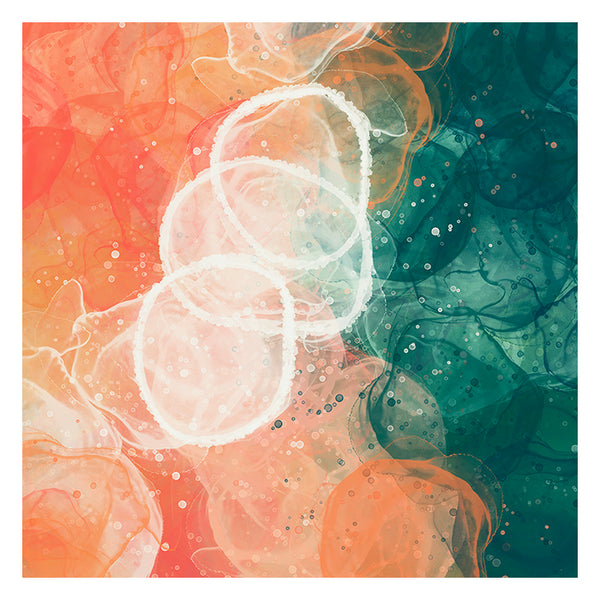 Coral and Forest - Abstract Art Print