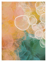 Peach and Turquoise - Abstract Art Print