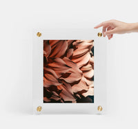 Custom Frame: Brass Post Acrylic Floating Frame (Print Included)