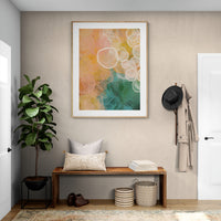 Peach and Turquoise - Abstract Art Print