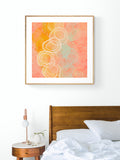 Coral and Goldenrod- Abstract Art Print
