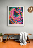 Rainbow Moon - Modern Art Print