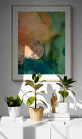 Tangerine and Mint - Abstract Art Print