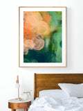 Tangerine and Mint - Abstract Art Print