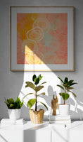 Coral and Goldenrod- Abstract Art Print